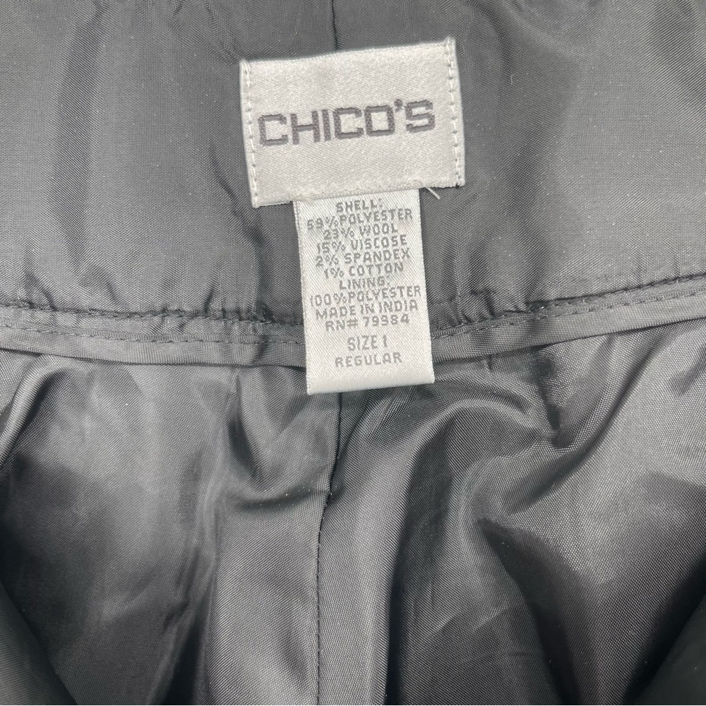 Chico’s Gray/Black Plaid Dress Pants Size 1 Regular Lined Career‎ Work Slacks - Picture 4 of 9